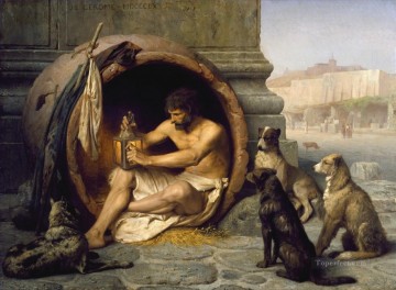 Diogenes Greek Arabian Orientalism Jean Leon Gerome Oil Paintings